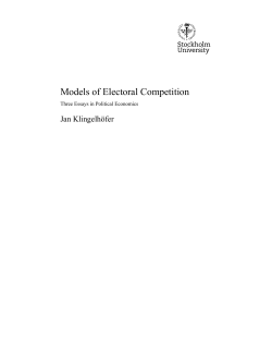 Models of Electoral Competition - Institute for International Economic