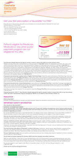 Quartette&reg; Savings card