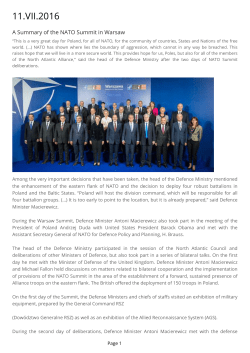 A Summary of the NATO Summit in Warsaw