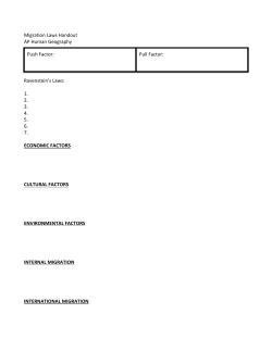 Migration Laws Handout AP Human Geography Ravenstein`s Laws