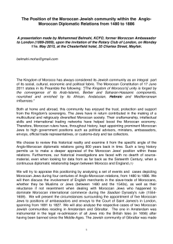 The Position of the Moroccan Jewish community within the Anglo