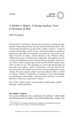 group analysis A Soldier`s Matrix: A Group Analytic View of Societies