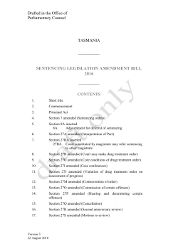 the Sentencing Legislation Amendment Bill 2016