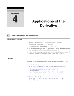 Applications of the Derivative