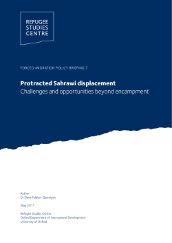 Protracted Sahrawi displacement Challenges and