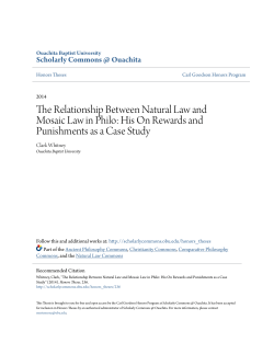 The Relationship Between Natural Law and Mosaic Law in Philo