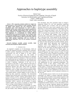Approaches to haplotype assembly