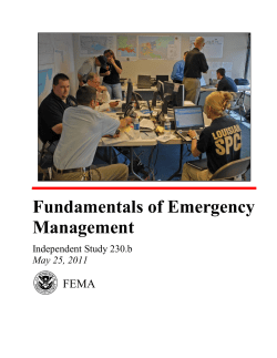 Fundamentals of Emergency Management