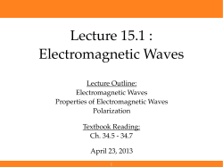 Lecture 15.1 : Electromagnetic Waves