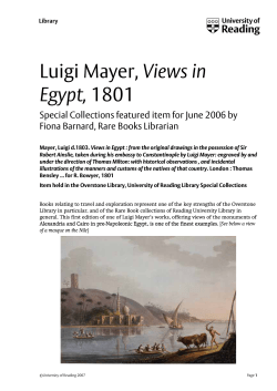 Luigi Mayer, Views in Egypt, 1801