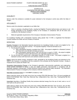 IDAHO POWER COMPANY FOURTH REVISED SHEET NO. 85