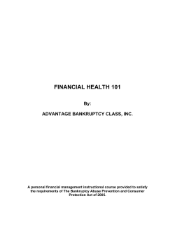 Advantage Bankruptcy Class, Inc.