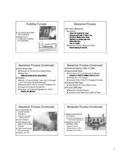 Puddling Furnace Bessemer Process Bessemer Process (Continued