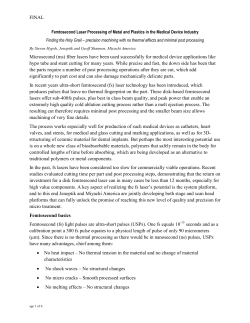 FINAL Microsecond (ms) fiber lasers have been used successfully