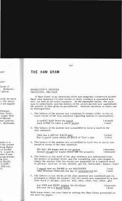 The Ham Gram - Digital Commons @ Butler University