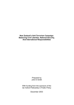New Zealand`s Anti-Terrorism Campaign: Balancing Civil Liberties