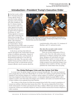 Introduction&mdash;President Trump`s Executive Order