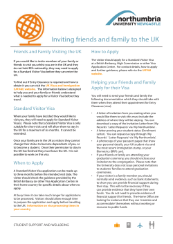 Inviting friends and family to the UK