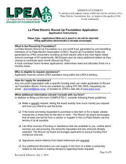 Round-Up grant application - La Plata Electric Association