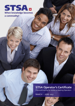 STSA Operator`s Certificate Brochure