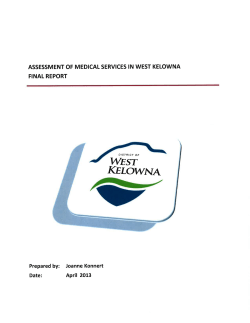 Final Report - District of West Kelowna
