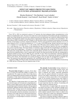 EFFECT OF VARIOUS PROTECTIVE SOLUTIONS ON FUNCTION