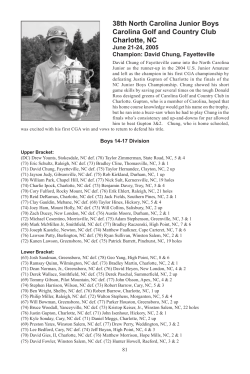 North Carolina Junior Boys - Carolinas Golf Association
