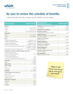 Be sure to review this schedule of benefits.
