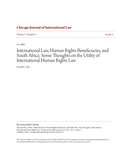 International Law, Human Rights Beneficiaries, and South Africa