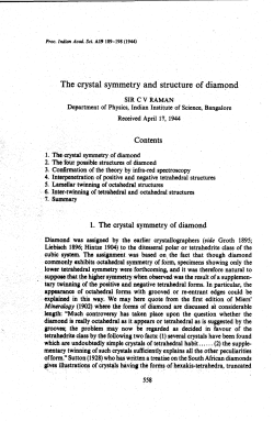 The crystal symmetry and structure of diamond