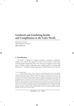 Gendered and Gendering Insults and Compliments in the