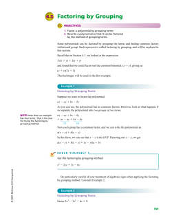 Factoring by Grouping