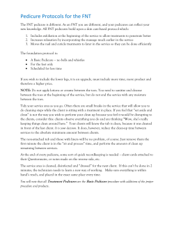 Pedicure Protocols for the FNT