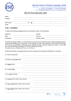 CELTA Pre-Interview Task