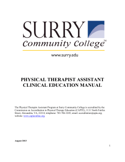 physical therapist assistant clinical education manual