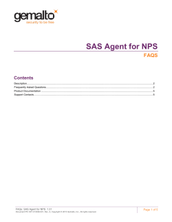 SAS Agent for NPS - Data Protection Support