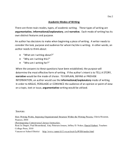 Academic Modes of Writing There are three main modes, types, of