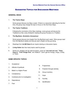 SMF-56 Suggested Topics For Discussion Meetings