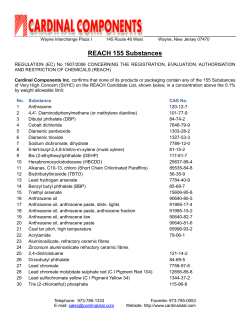 REACH 155 Substances - Cardinal Components