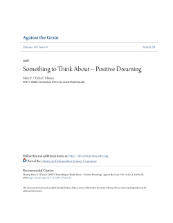 Something to Think About -- Positive Dreaming - Purdue e-Pubs