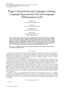 Piaget‟s Egocentrism and Language Learning: Language