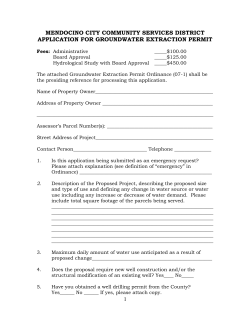 application for groundwater extraction permit