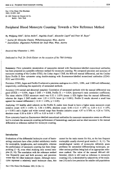 Peripheral Blood Monocyte Counting: Towards a New