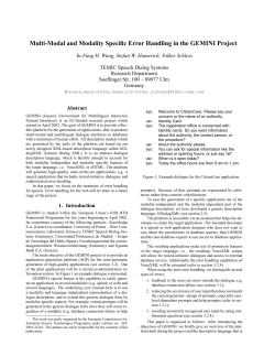 Multi-Modal and Modality Specific Error Handling in the GEMINI