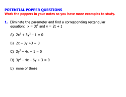 POTENTIAL POPPER QUESTIONS 1. Eliminate the parameter and