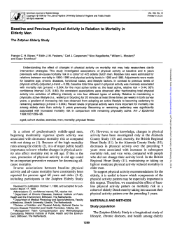 Baseline and Previous Physical Activity in Relation to