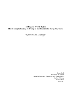 Setting the World Right: A Psychoanalytic Reading of