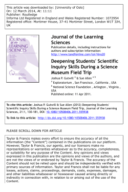 Deepening Students` Scientific Inquiry Skills During a Science