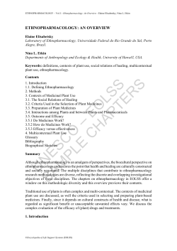 Ethnopharmacology: An Overview