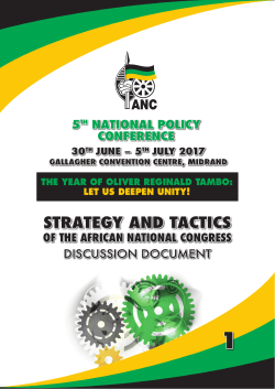 strategy and tactics - African National Congress